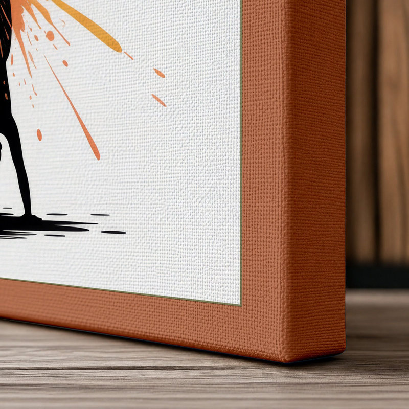 Rising Light Modern - Wrapped Canvas, 36x24 - 91.4 x 61.0 cm, Terracotta Border