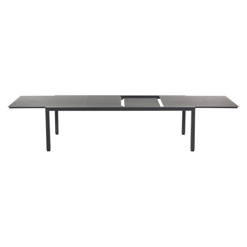 Equinox Extending Dining Table, Dusk Ceramic Top/Graphite Base