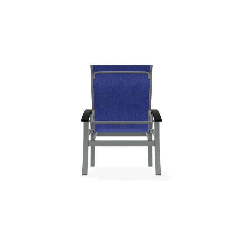 Chaise de patio Askar, Blanc, Atlantis bleu royal Sunbrella®, Graphite texturé
