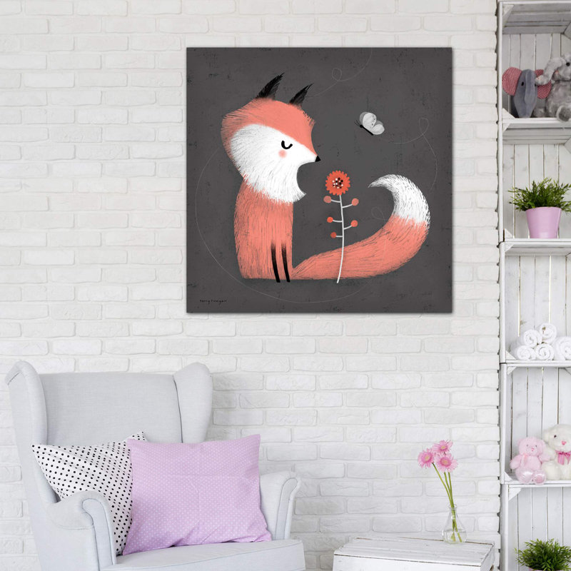 «Pink Fox» par Terry Runyan - impression, Toile tendue, Aucun mat, H 48 po x l 48 po x 1,5 po