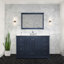 Meuble-lavabo simple.  Plateau en marbre de culture et miroir-996032421