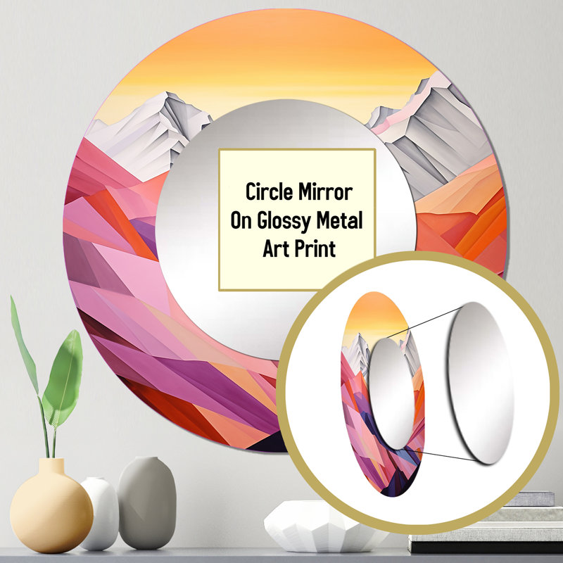 Argento Metal Round Mirror
