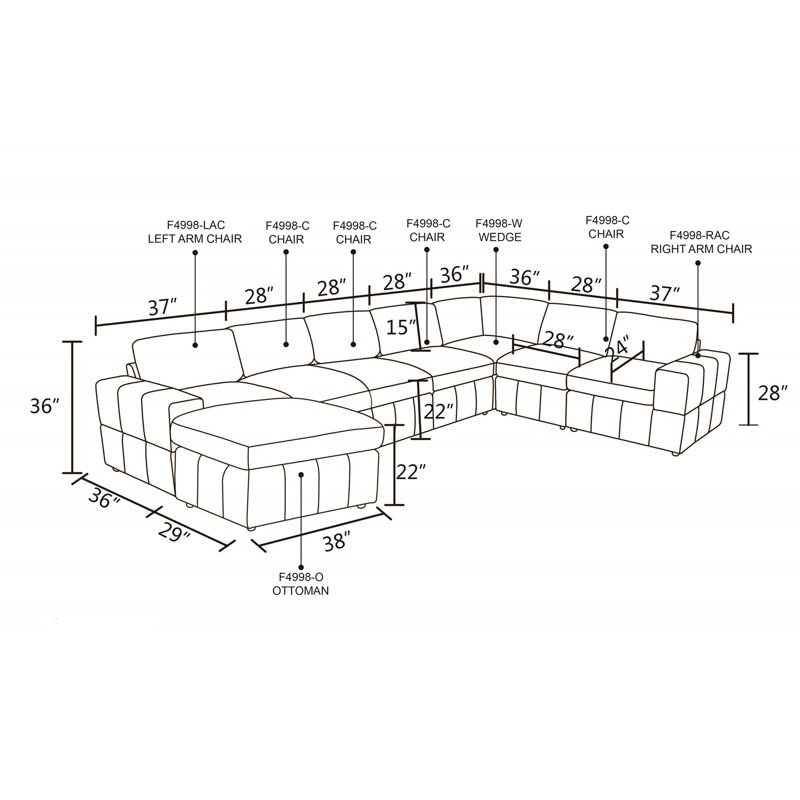 Jovista Upholstered U-Shaped Sectional with Ottoman Reversible