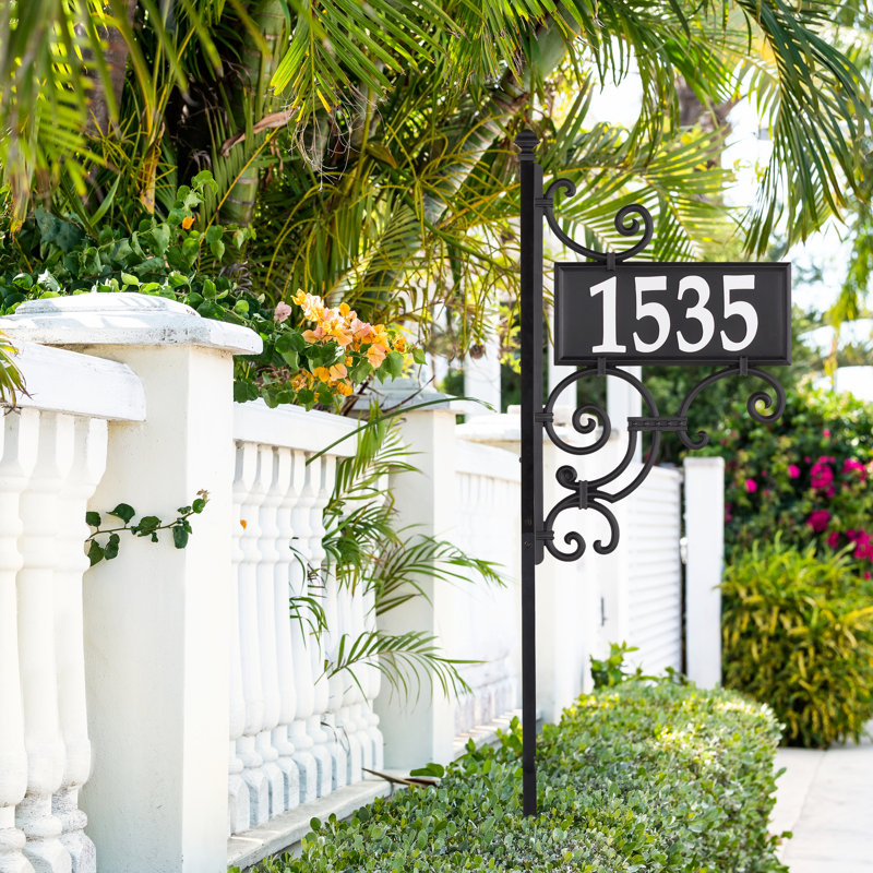 Nite Bright Ironwork Reflective Address Post