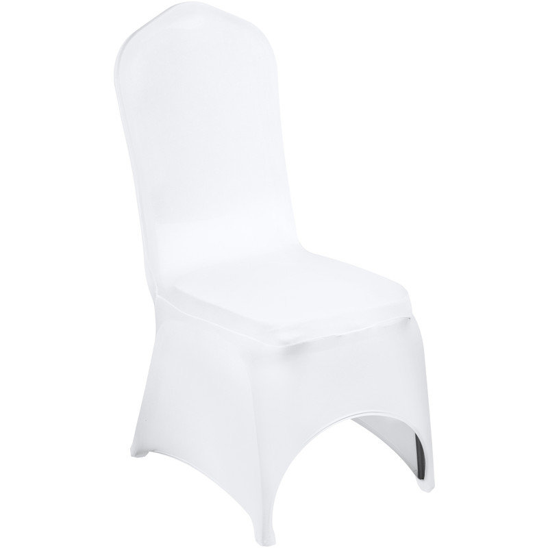 50 pièces de housses de chaises de salle à manger extensibles blanches - housses ajustées pour chaises de cuisine sans accoudoirs, dossier arrondi, lavables à la machine pour une utilisation quotidienne