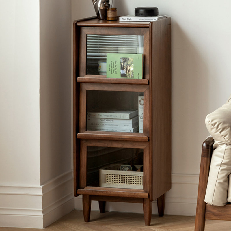 Nut-brown Solid Wood+Glass Display Cases