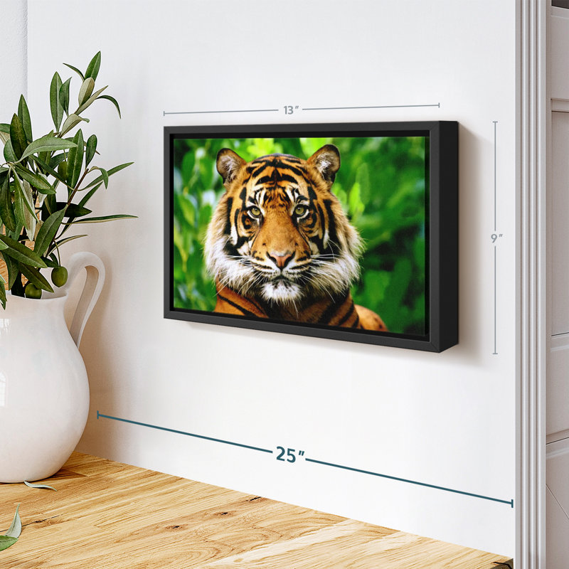 Animal "Art mural regard de tigre de Sumatra", H 9 po x l 13 po