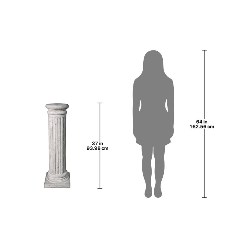 Classical Greek Fluted Pedestal, 37" H x 12" W x 12" D