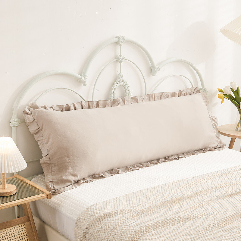 Taupe Body Pillow Cover 20x54inches Long Pillowcase Ruffled Pillowcases Ruffled Fringe Decor Body Ruffled Pillow Sham Cute Pillowcase