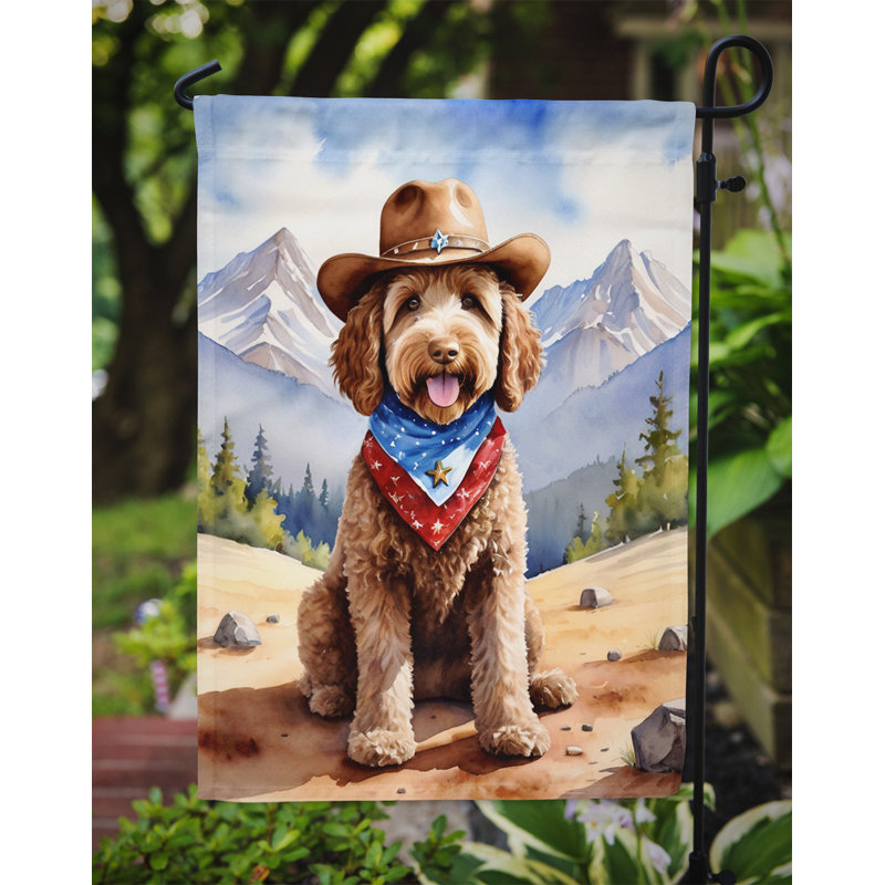 Drapeau Cowboy Welcome Garden, Labradoodle brun