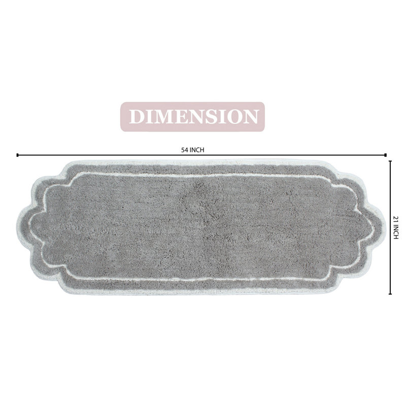 Dobrinka Bath Rug, Gray, 21" W x 54" L