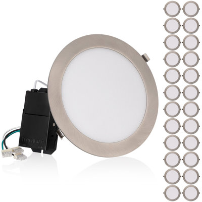 18W 8-Inch Ultra-Thin LED Recessed Light with J-Box, 3000K Warm , Dimmable Slim Panel Downlight