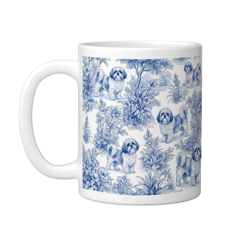 Dog Ceramic Mug, White, 11oz