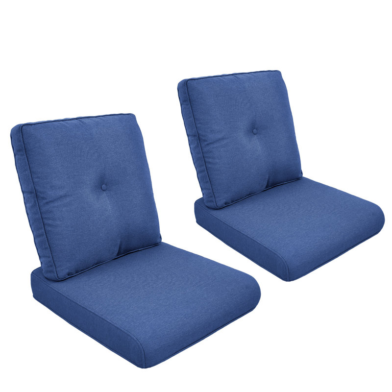 Coussins de remplacement pour siège/dossier de mobilier d'extérieur Allo 22 po L x 25 po P, Bleu, 2