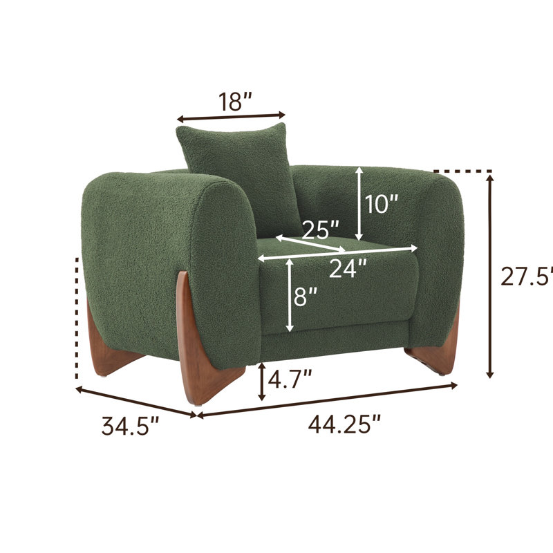 Fauteuil d'appoint Keiven Boucle, Vert
