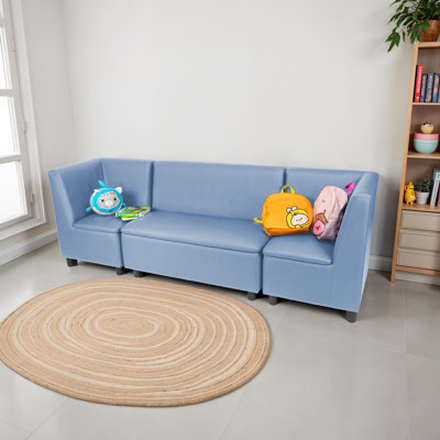 Ensemble de chaises de coin modulaires avec canapé, 3 pièces Kid Comfort - bleu poudre