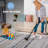 Striped Area Rug, Indoor Polyester Rug For Home And Office-396057869