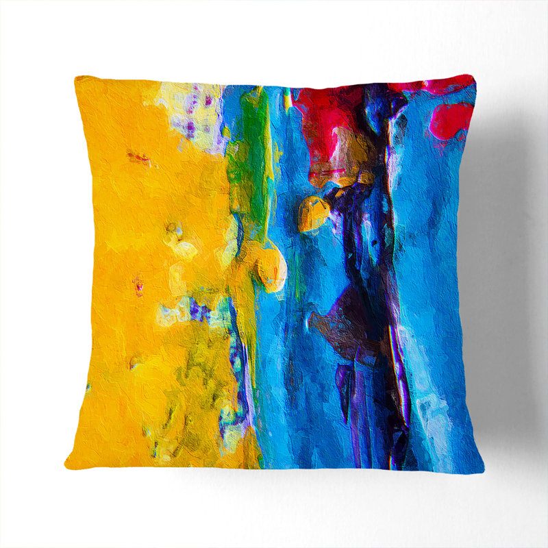 Abstract Square Throw Cushion, Black, 55 x 55 cm