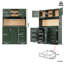 Green/White Kitchen Cabinet with LED Lighting, 4 Doors & 2 Large Drawers, Snack Rack & Drink Holders, Sideboard for Dining Room-124940533