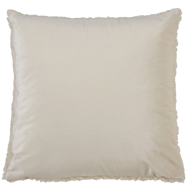 Ivory Faux Fur Euro Throw Pillow Cover