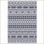Tapis d'extérieur imperméable réversible Outsunny, 6 pi x 9 pi, de conception géométrique bleue et blanche, facile à transporter et à entretenir