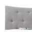Grand lit en tissu gris - avec un sommier tapissier de fabrication contemporaine