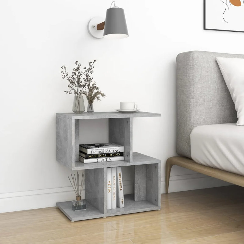 Gillet 50cm W Bedside Table, White, 1