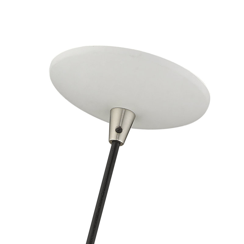 Luminaire suspendu en métal 1 lumière Schultz l 9,5 po, Blanc / intérieur doré