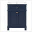 Armoire de salle de bain 24 po Vintage Elegance avec portes à fermeture douce et tablette réglable, meuble-lavabo avec lavabo en céramique-68048759