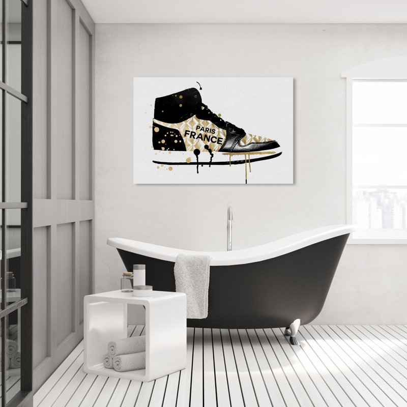 Espadrilles françaises - peinture sur toile, Toile tendue, H 30 po x l 45 po