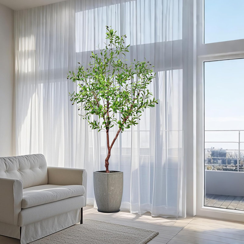 Pot réaliste d'intérieur artificiel d'intérieur 7 pi (84 pouces) Olive Tree