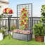 Lit de jardin surélevé en bois avec treillis-129180566