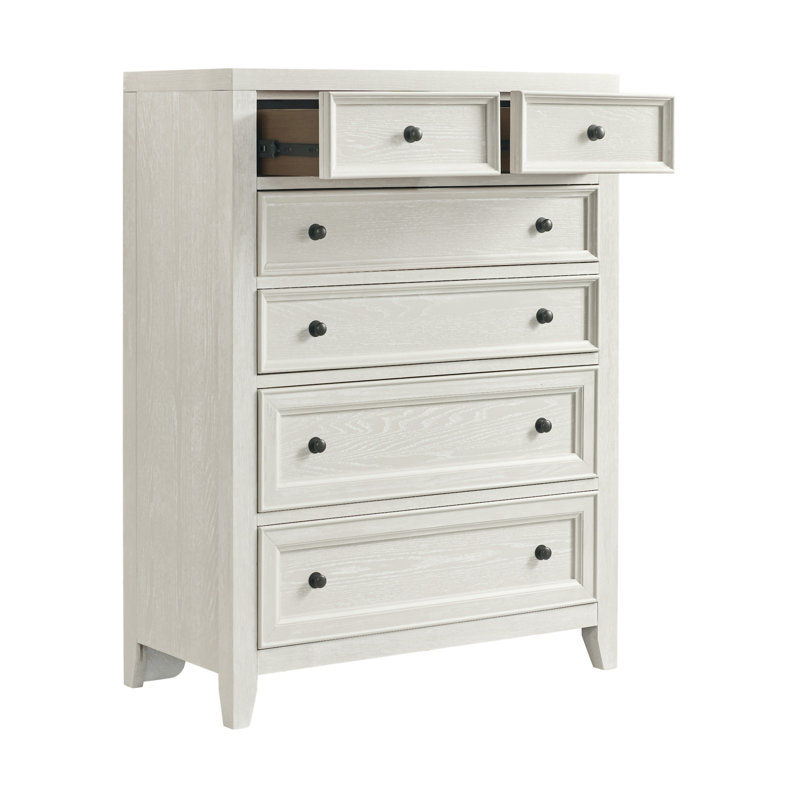 Commode 6 tiroirs Gypse, Blanc