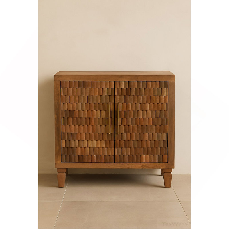Solid Wood Marbella Cabinet,Brown,2-Drawers