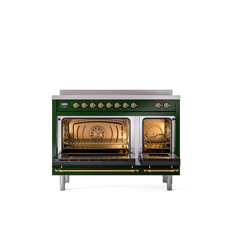 ILVE Nostalgie II 48 in Induction Range, Emerald Green/Brass
