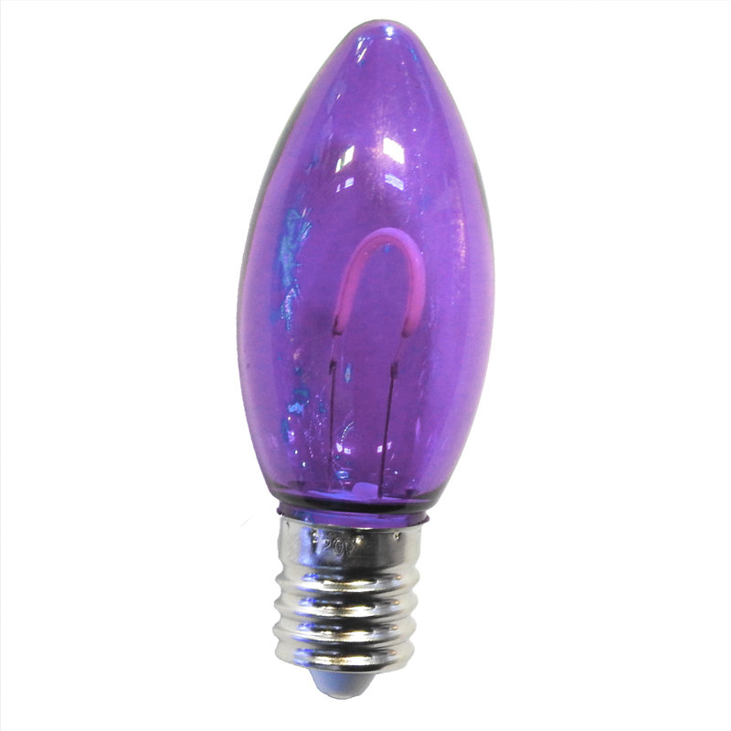 C9 LED U Filament Clear Bulbs, Purple