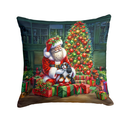 Coussin décoratif Cavalier Spaniel and Santa Claus