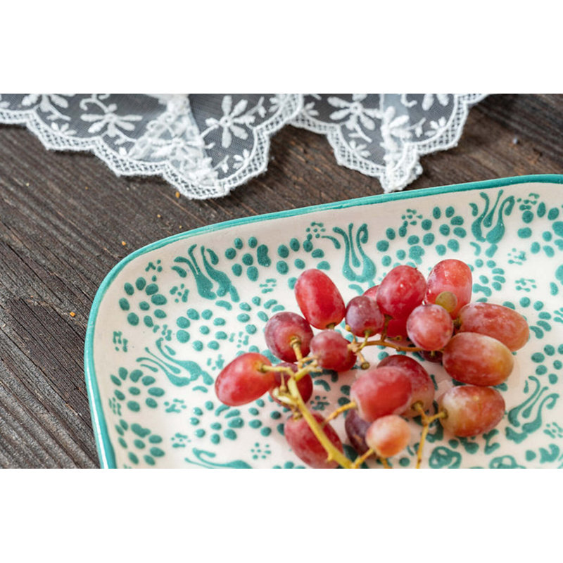 Coppermill Kitchen Hand Painted Ceramic Ceramic Cheese Board, White