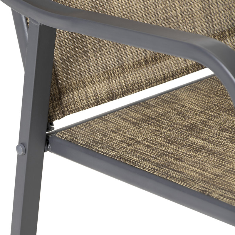 28.74 Inch Outdoor Patio Metal Bar Stools (Set of 4), Dark Brown