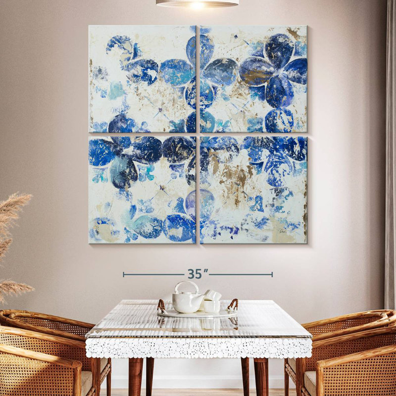 Avery Blue Quatrefoil II, 50" H x 50" W