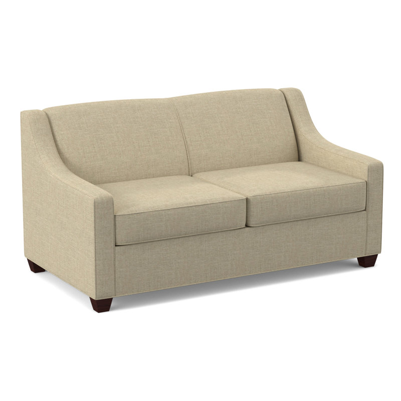 Phillips 68" Square Arm Loveseat with Reversible Cushions, Empire Mahogany, Archetype Hemp