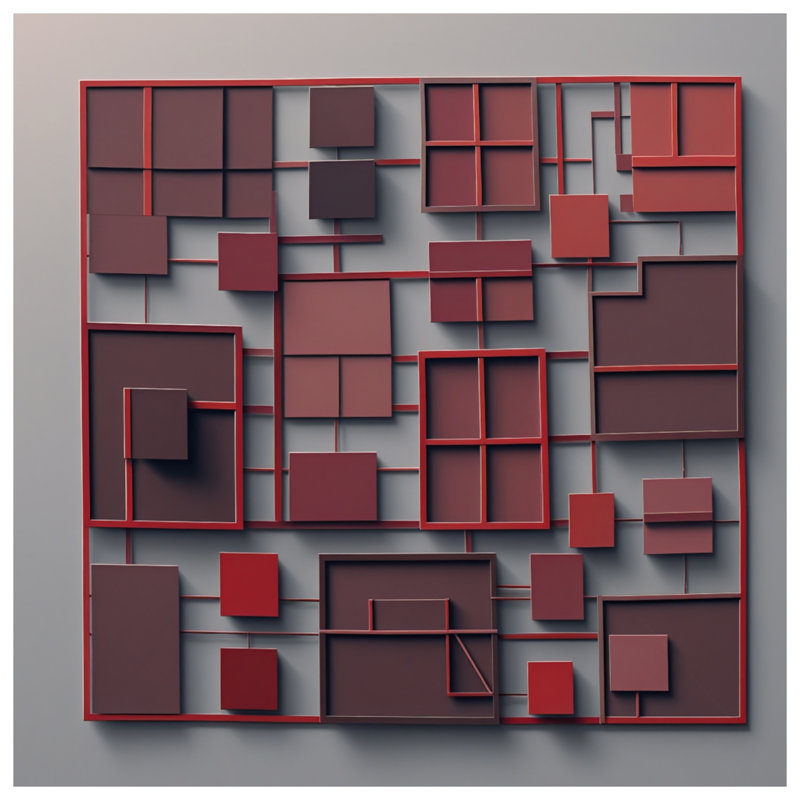Red Grid Squares Double Sided Throw Pillows, 16 x 16 inches