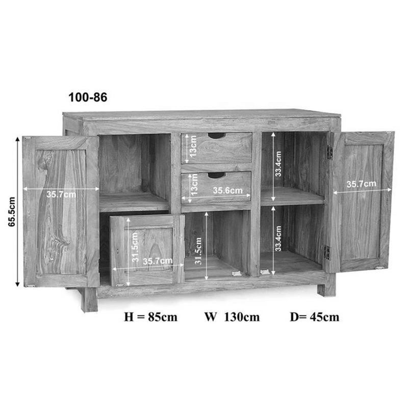 Nature 130cm Solid Wood Sideboard