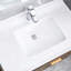 Évier de salle de bain encastré en céramique blanche - trop-plein, insonorisant, chaleur, taches et égratignures, rouille, sans trous de robinet, salle de bain rectangulaire, manifeste