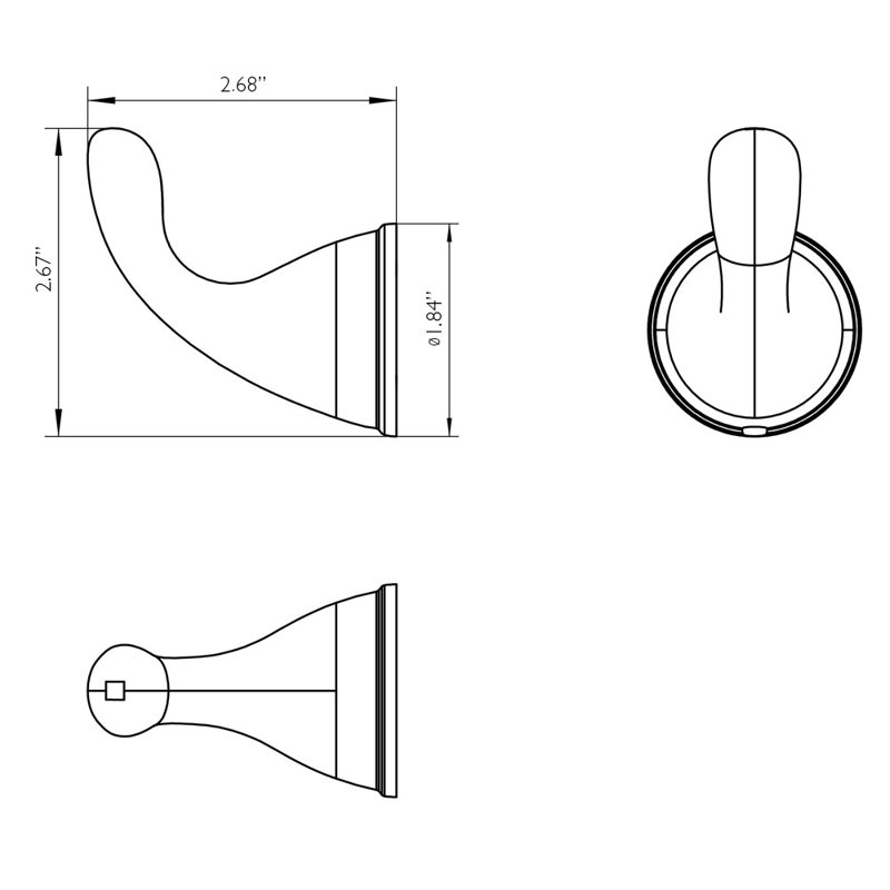 Brushed Nickel Zinc Bathroom Robe Hook