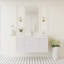Meuble-lavabo flottant avec lavabo, meuble-lavabo mural moderne avec lavabo en résine et tiroirs à fermeture en douceur-115688438