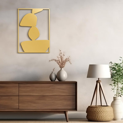Minimalist Abstract Organic Shape Modern Abstract Wall Accent Sculpture Hanging Decoration Metal Wall Decor