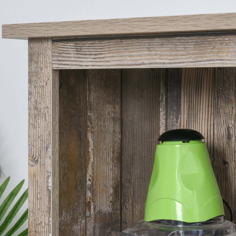 Garde-manger en bois rétro avec porte de grange coulissante et tablette réglable