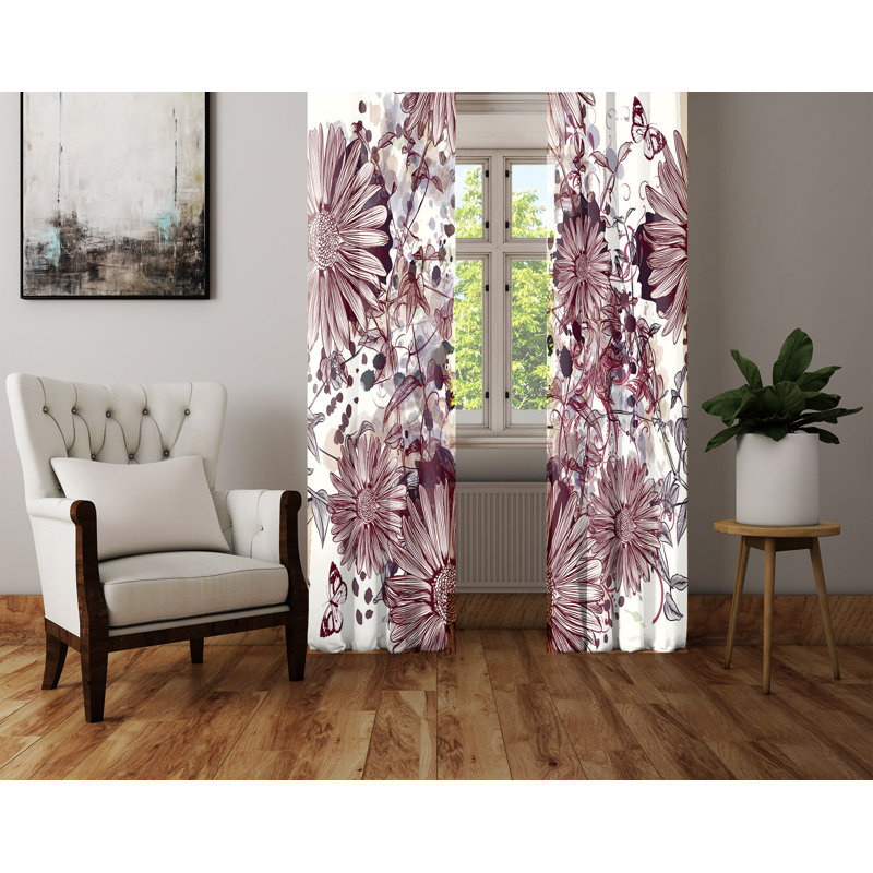 Paire de rideaux semi-transparents Calm Artistic, L 56 po x L 78 po