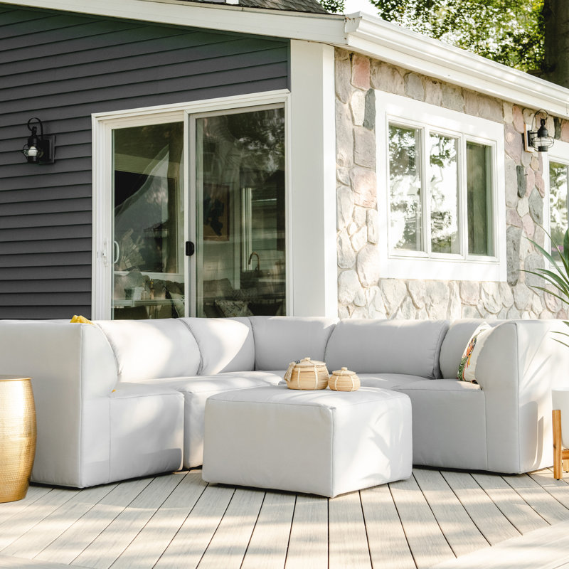Canapé modulaire d'extérieur 6 pièces Big Joe, 6, Gris clair